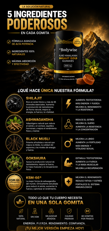 Gomitas de Shilajit Gold Premium puro del Himalaya 2x1 OFERTA LIMITADA!