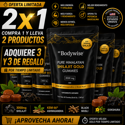 Gomitas de Shilajit Gold Premium puro del Himalaya 2x1 OFERTA LIMITADA!